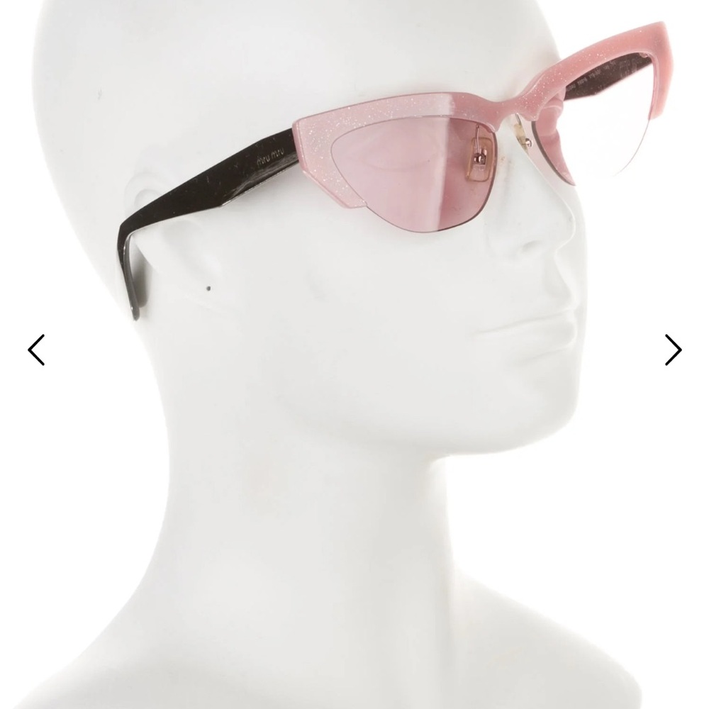 Miu Miu Pink and Black Cat-Eye Glasses